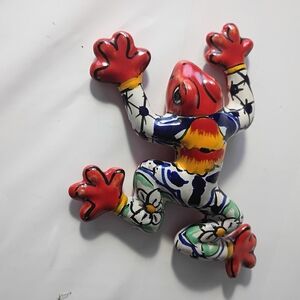 Talavera Folkart Frog Wall Decor Mexico Art